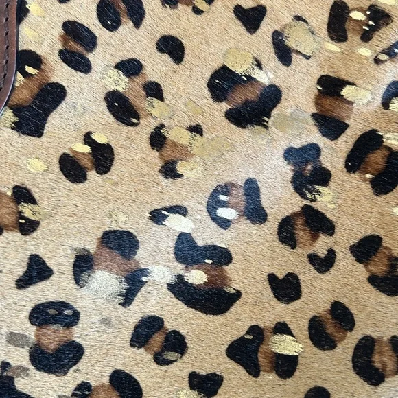 American Darling Cheetah Print & Gold Fringed Cowhide & Leather Purse /Tote Bag - Picture 2 of 15